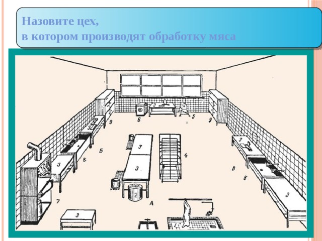 Назовите цех, в котором производят обработку мяса 