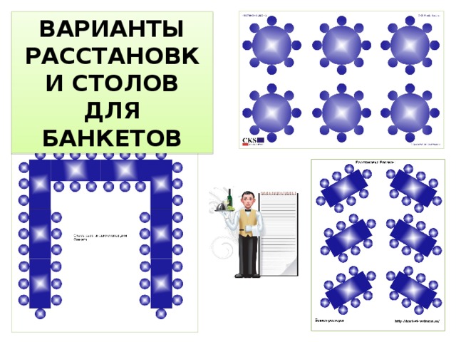 Расстановка столов на банкете схема