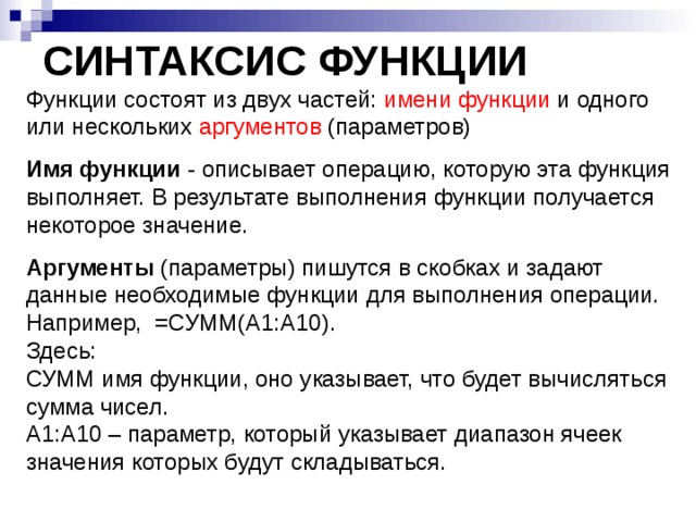 Значение выполняемых функций