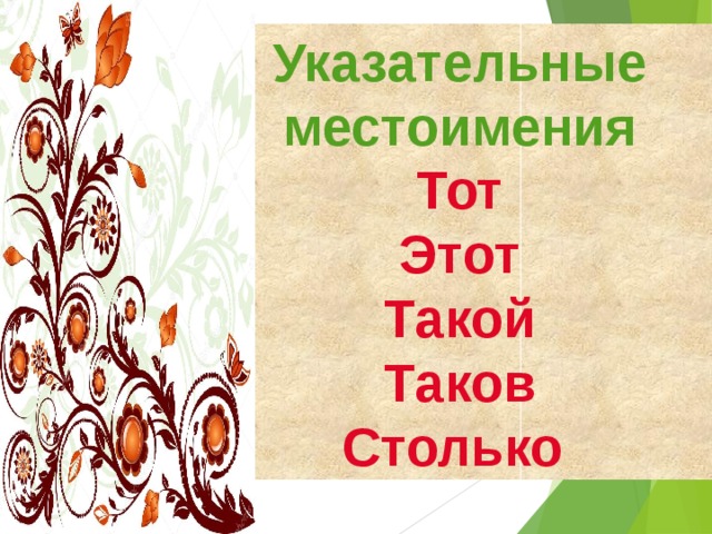 Указательные местоимения урок 6 класс с презентацией