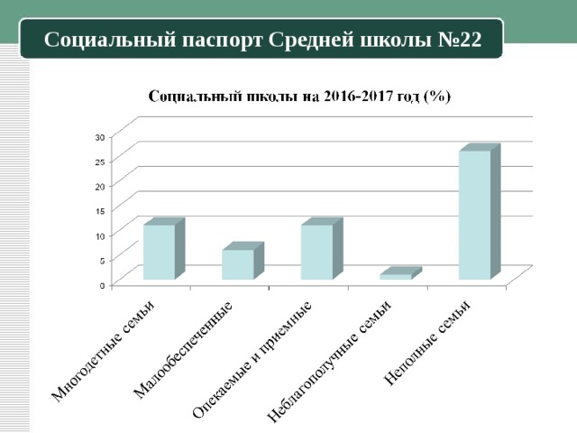 Социальный паспорт Средней школы №22 