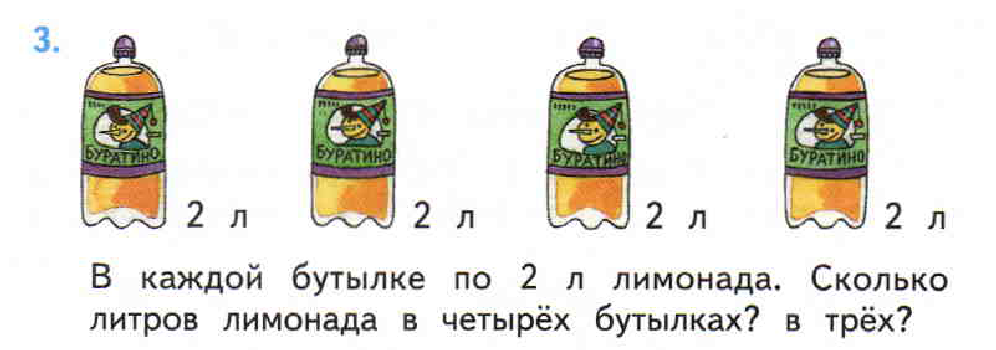 3 бутылки сколько. Картинки лимонада в 1 бутылках в магазине. В каждой бутылке по 2 л лимонада. Задача в каждой бутылке по 2 л. Задача с бутылками.