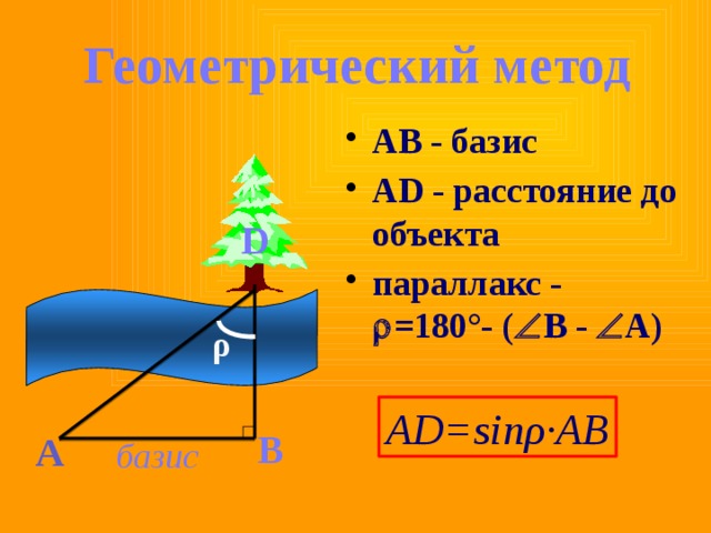 Дайте определение понятиям параллакс и базис на рисунке покажите эти величины