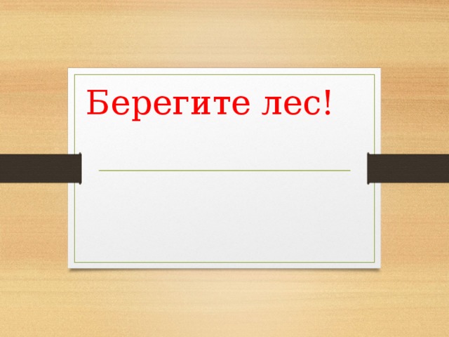      Берегите лес! 
