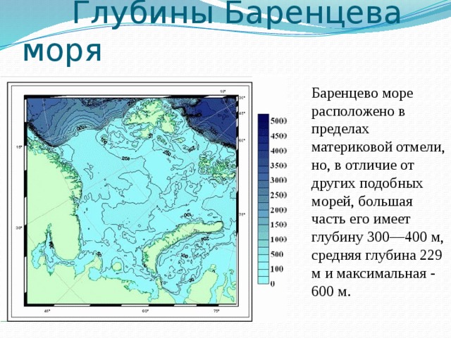 Положение баренцева моря в пределах океана