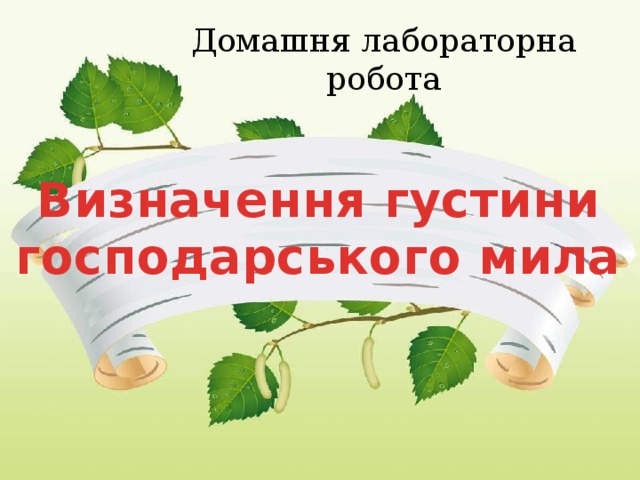 Домашня лабораторна робота Визначення густини господарського мила