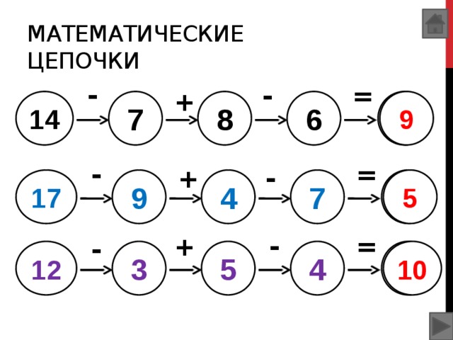 Цепочка математика