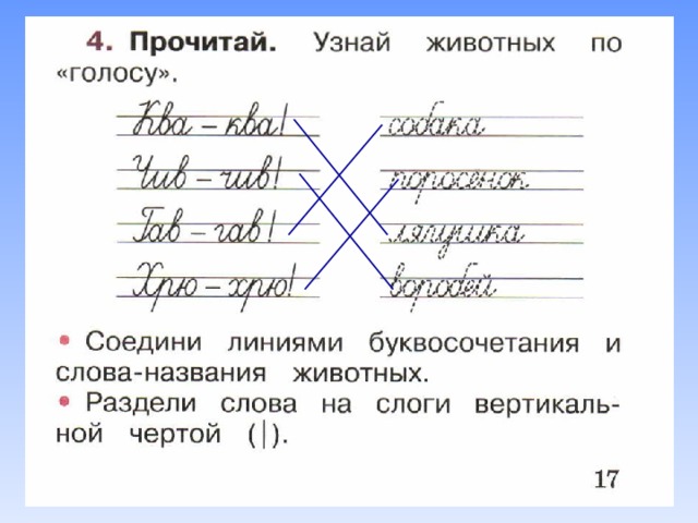 Разделение слова класс на слоги