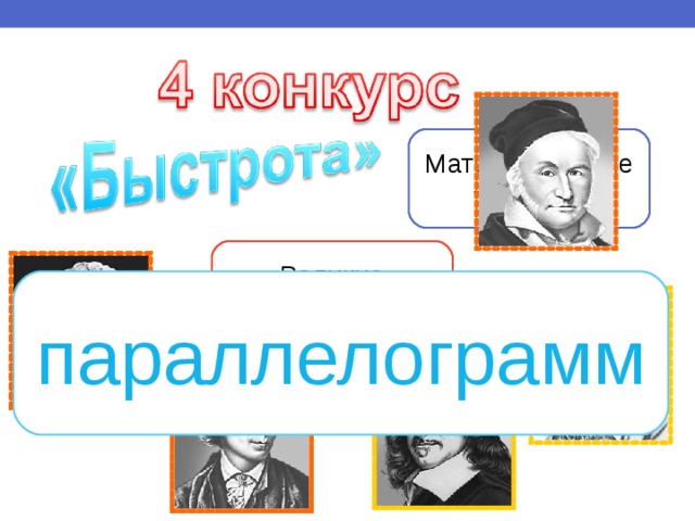 Математические термины Великие математики параллелограмм