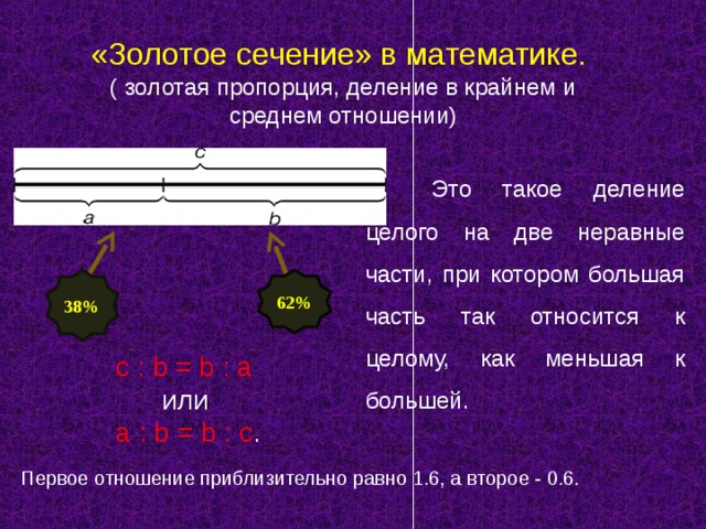 Золотая пропорция презентация