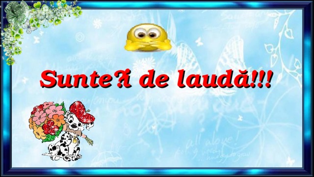 Sunteți de laudă!!! 