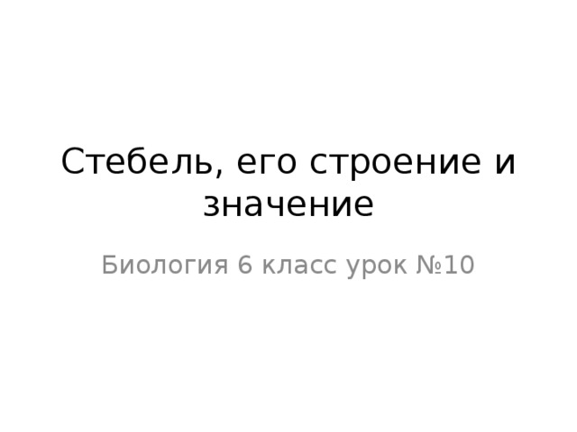 Стебель, его строение и значение Биология 6 класс урок №10 