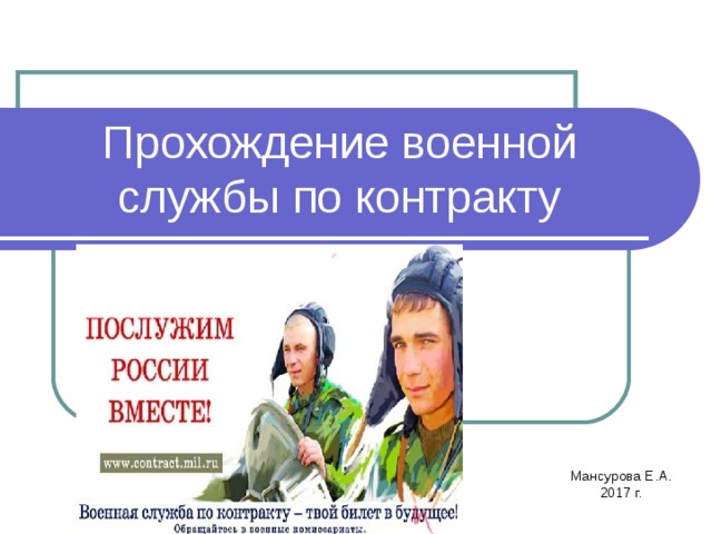 Презентация прохождение службы по контракту