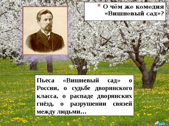 План произведения вишневый сад