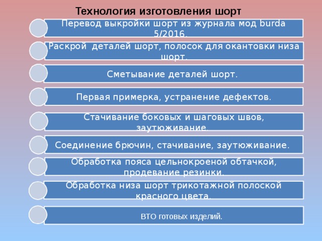 Проект по технологии шорты