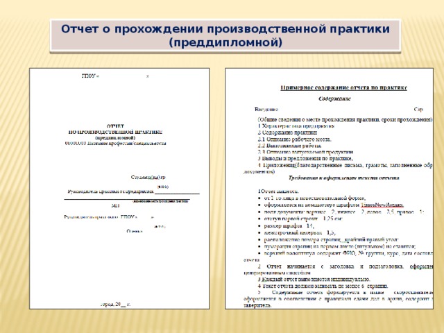 Отчет о прохождении преддипломной практики образец