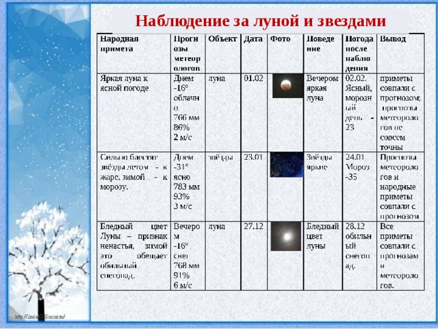 Проект по географии 9 класс прогноз погоды по приметам