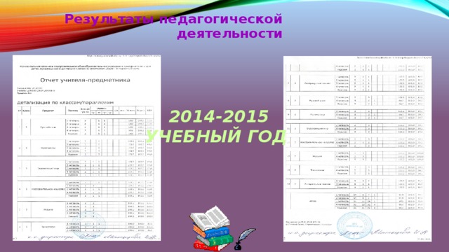 Результаты педагогической деятельности 2014-2015 учебный год 