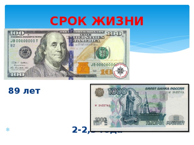 СРОК ЖИЗНИ  89 лет
