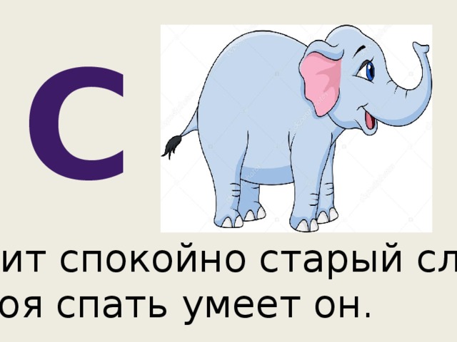 Стой поспать. Буква с - слон. Буква с рисунок слон. Предложения со словом слонёнок. Слоненок с буквой с.