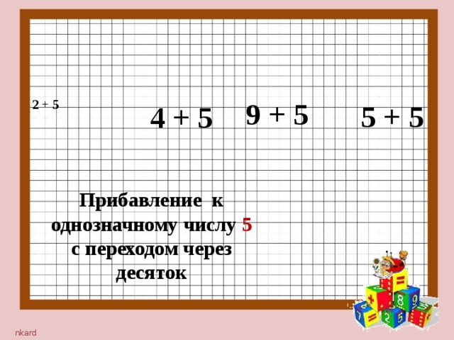 Сложение чисел с переходом через десяток 1 класс презентация