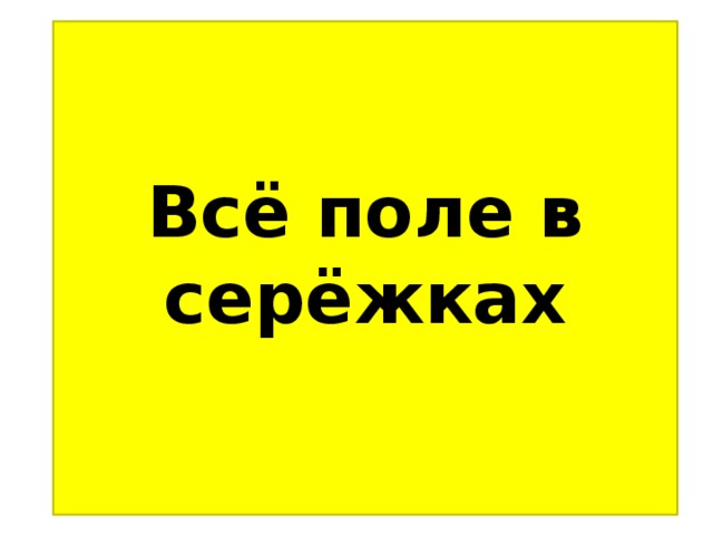  Всё поле в серёжках   