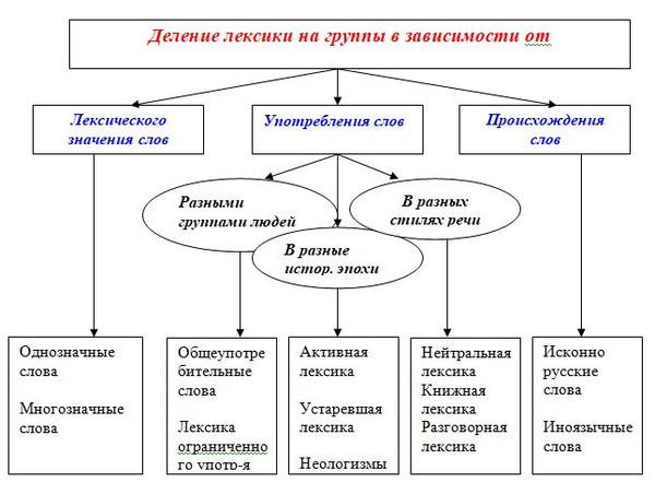 План по теме лексикология