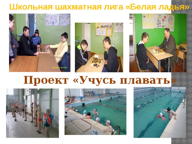 Школьная шахматная лига «Белая ладья» Проект «Учусь плавать» 
