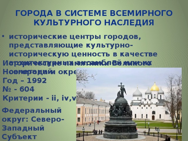 Культурное наследие запись. Великий Новгород объекты Всемирного наследия. Объекты исторического и культурного наследия Ижевск. Объекты Всемирного наследия в Удмуртии. Памятники ЮНЕСКО В Великом Новгороде презентация.