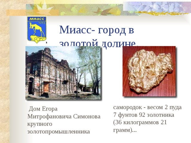 Город миасс презентация