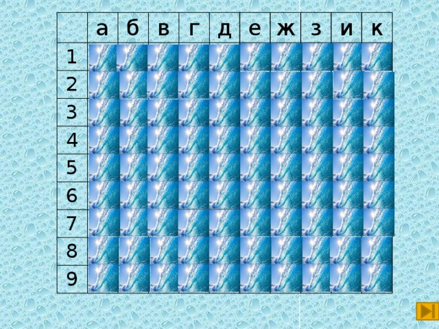 а 1 2 б в 3 г 4 5 д е 6 ж 7 з 8 и 9 к 