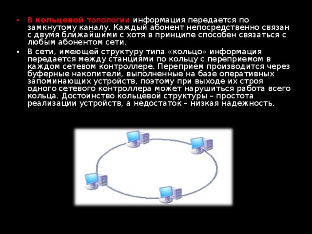 Сеть иметь. В кольцевой топологии информация передается по замкнутому каналу. Преимущества кольцевой топологии. Преимущество кольцевой сети. Кольцевой сети сигнал передается.