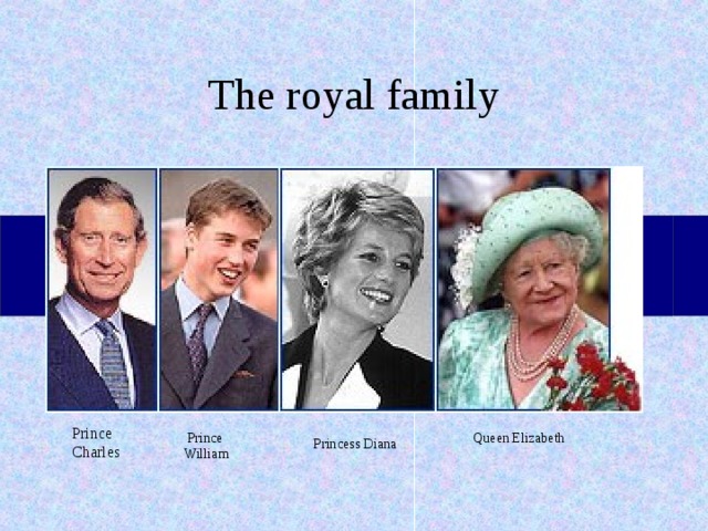 The royal family                                                                      Prince Charles  Prince William Queen Elizabeth Princess Diana 