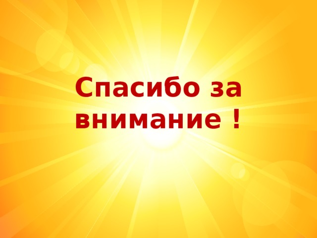 Спасибо за внимание ! 
