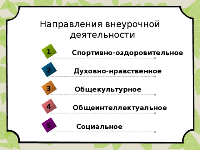 Спортивно оздоровительное направление внеурочной деятельности