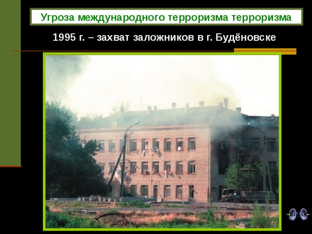 Угроза международного терроризма терроризма 1995 г. – захват заложников в г. Будёновске 