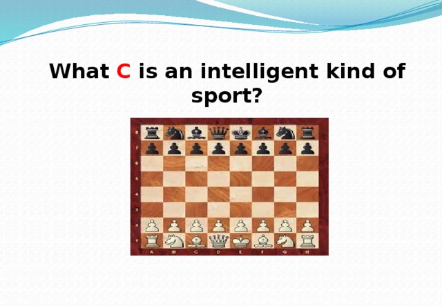 What C is an intelligent kind of sport? 