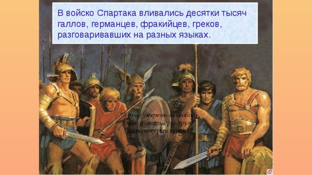 По какому образцу организовал спартак свое войско из каких частей состояло войско спартака