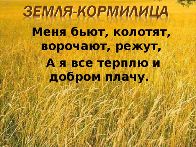 Загадка клочьями рвали по полю. Меня бьют колотят ворочают режут я всё терплю и всем добром плачу. Меня бьют колотят ворочают а я все терплю. Отгадка меня бьют колотят ворочают. Загадка меня бьют колотят режут а я всё терплю людям добром плачу.