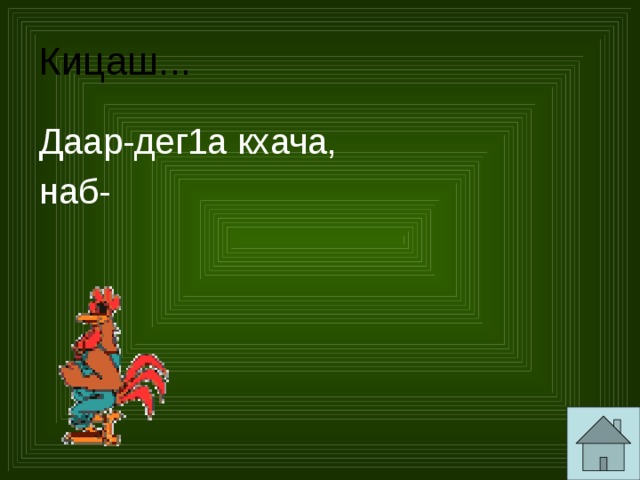 Кицаш... Даар-дег1а кхача, наб- 