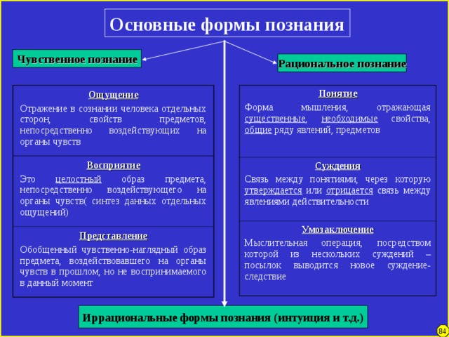 Обобщенная схема характеристики сознания человека