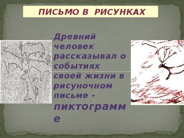 Древнейшим видом письма принято считать пиктографию письмо рисунками предложение 1 простое