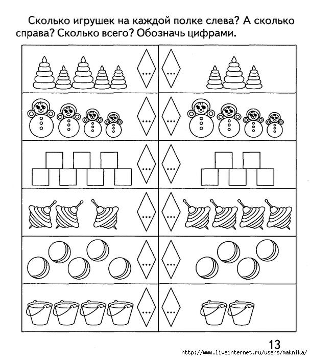 Совершенствовать навыки счета в пределах 10 и упражнять в счете по образцу старшая группа