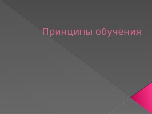Принципы обучения 