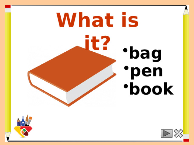 What is it? bag pen book 