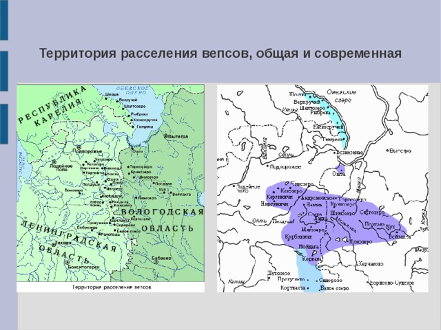 Вепсы карта расселения