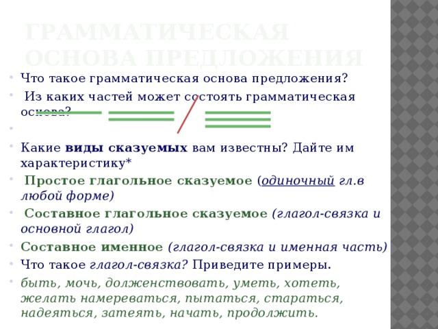 Презентация 8 класс грамматическая основа предложения