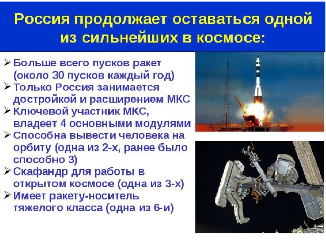 Достижения россии космический проект