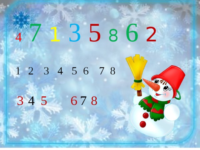 4  7  1  3  5  8  6  2 1 2 3  4  5 6 8 7 3 4 5 6 7 8 