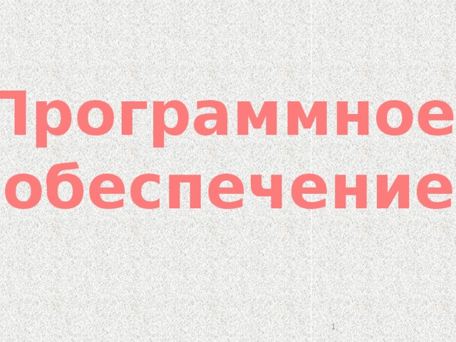 Программное обеспечение  